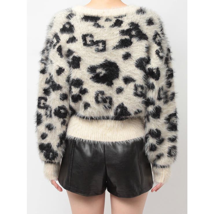 GG Leopardシャギーショートニットトップス | GYDA | 詳細画像21 