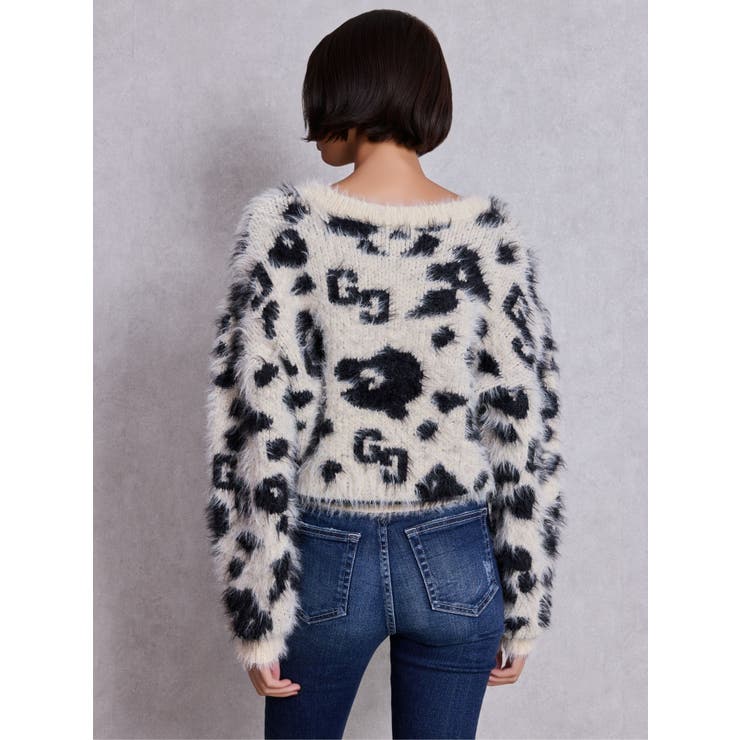 GG Leopardシャギーショートニットトップス | GYDA | 詳細画像3 