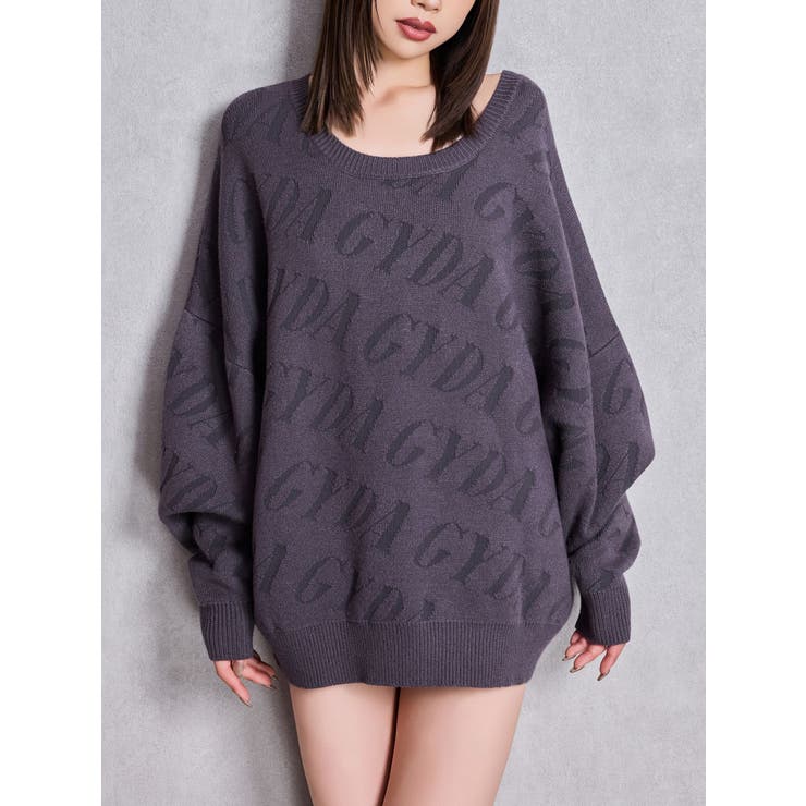 GYDA SLANT PATTERNニットトップス[品番：MKSW0067183]｜GYDA