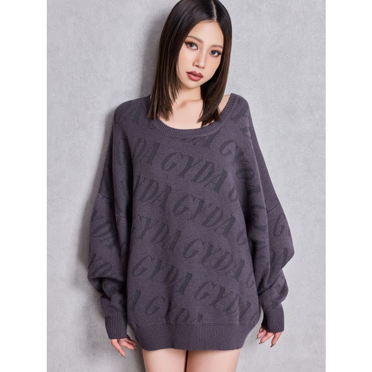 GYDA SLANT PATTERNニットトップス[品番：MKSW0067183]｜GYDA