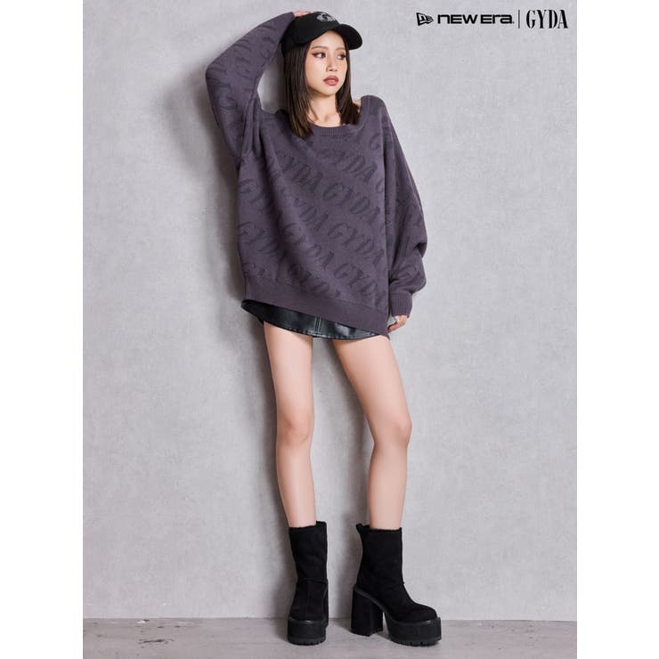 GYDA SLANT PATTERNニットトップス[品番：MKSW0067183]｜GYDA