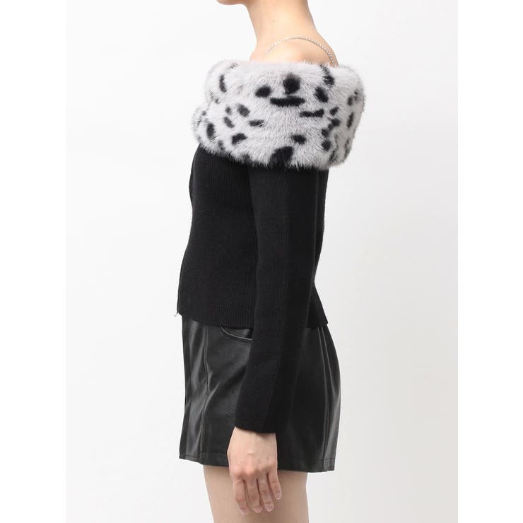 エコファーオフショルチェーンbijouニットトップス | GYDA | 詳細画像10 