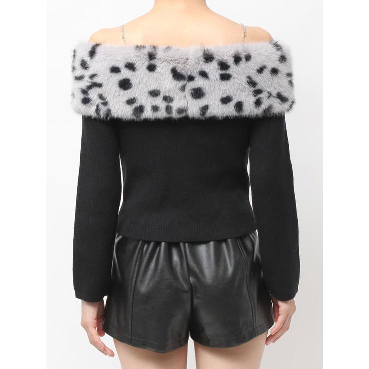 エコファーオフショルチェーンbijouニットトップス | GYDA | 詳細画像11 