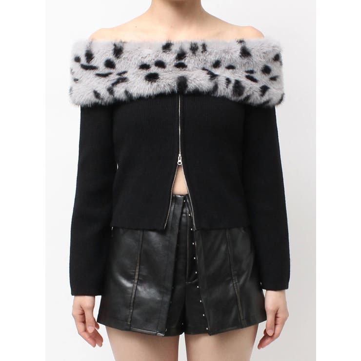 エコファーオフショルチェーンbijouニットトップス | GYDA | 詳細画像16 