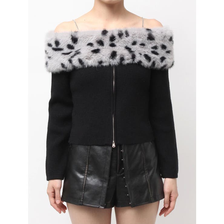 エコファーオフショルチェーンbijouニットトップス | GYDA | 詳細画像9 