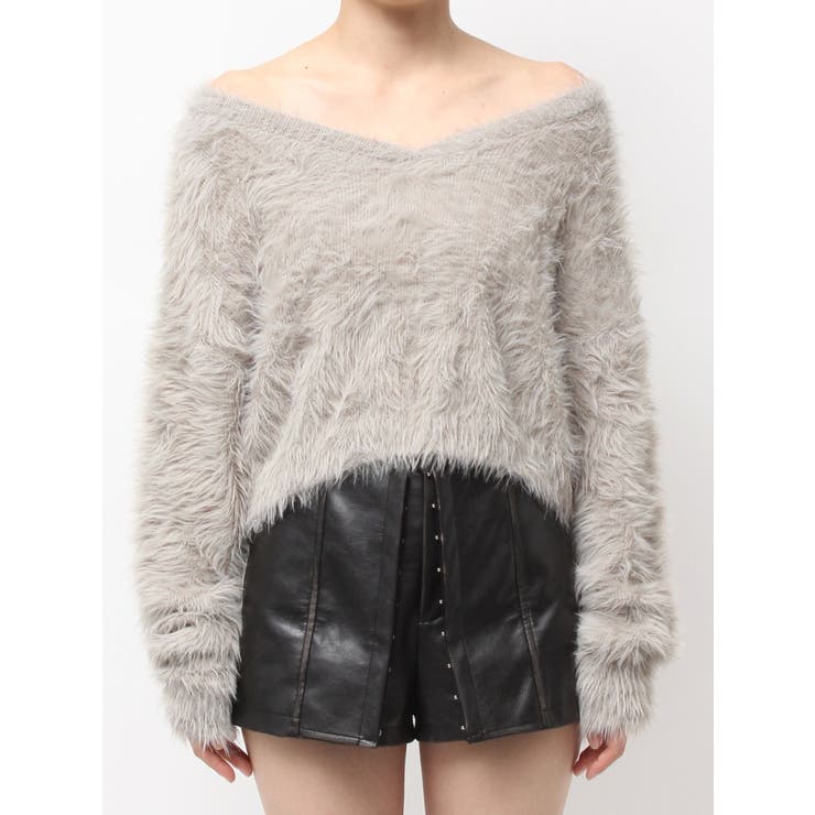 シャギーショートLOOSEニットトップス | GYDA | 詳細画像23 