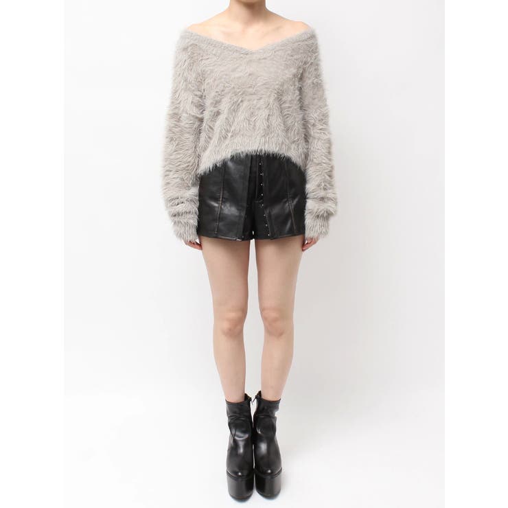 シャギーショートLOOSEニットトップス | GYDA | 詳細画像30 