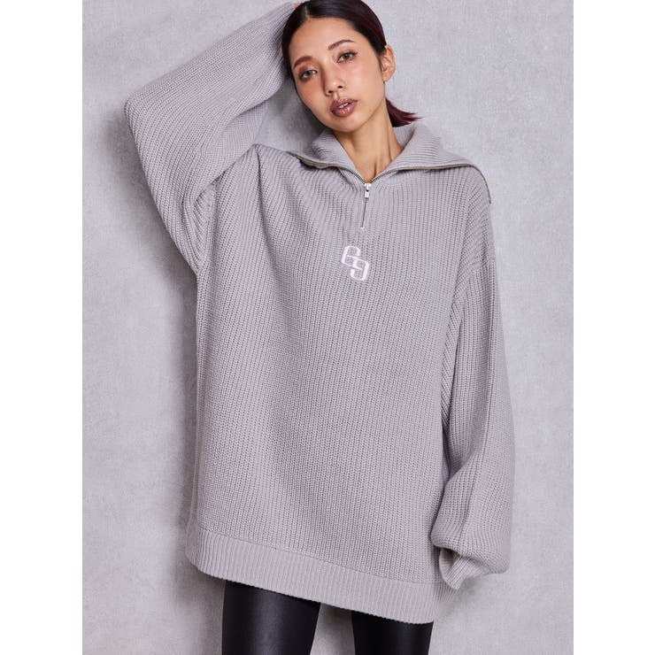 【SHOPLIST限定】GGハーフZIPニットトップス | GYDA | 詳細画像12 