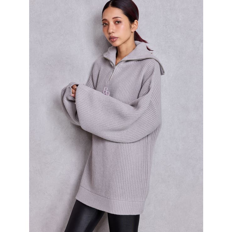 【SHOPLIST限定】GGハーフZIPニットトップス | GYDA | 詳細画像13 