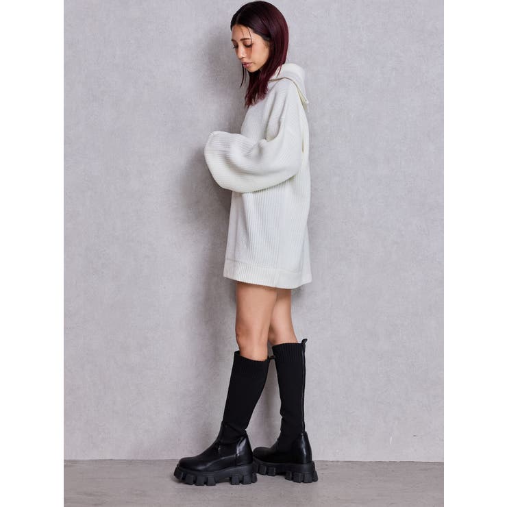 【SHOPLIST限定】GGハーフZIPニットトップス | GYDA | 詳細画像5 