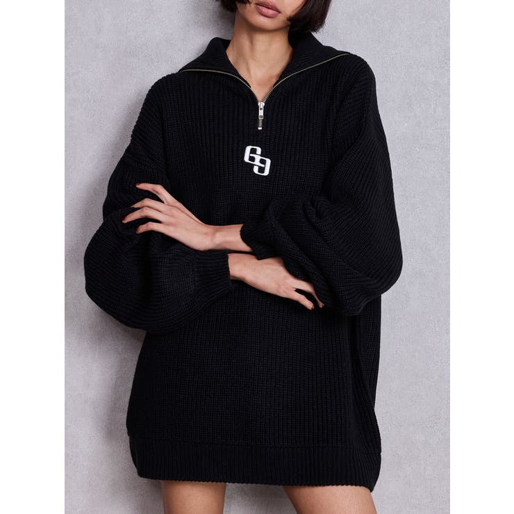 SHOPLIST限定】GGハーフZIPニットトップス[品番：MKSW0067041