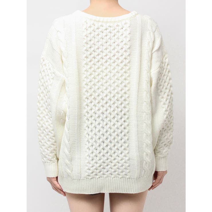 GGサガラ刺繍ケーブルニットトップス | GYDA | 詳細画像25 