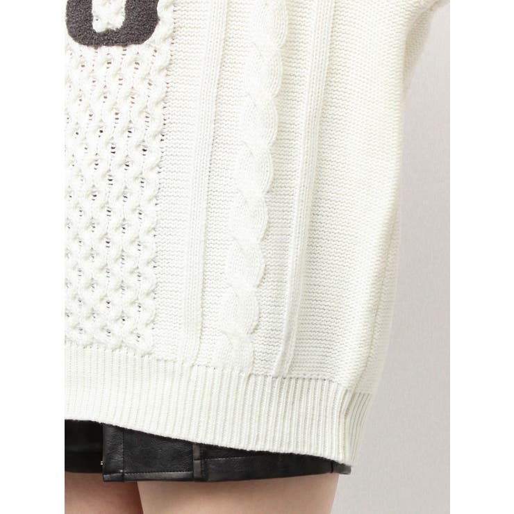 GGサガラ刺繍ケーブルニットトップス | GYDA | 詳細画像28 