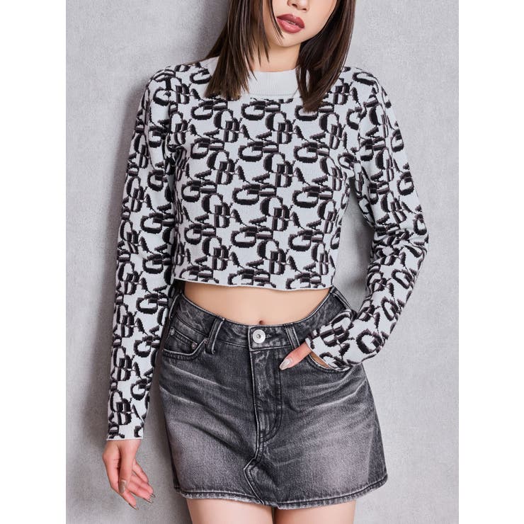オフホワイト | GYDA pattern プチハイニットトップス | GYDA