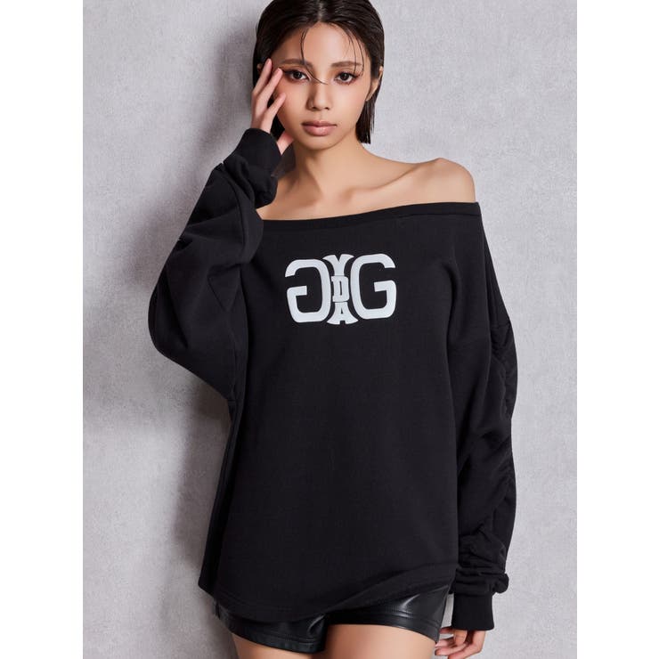 アームギャザーSymmetry GYDAオフショルスウェットトップス | GYDA | 詳細画像2 