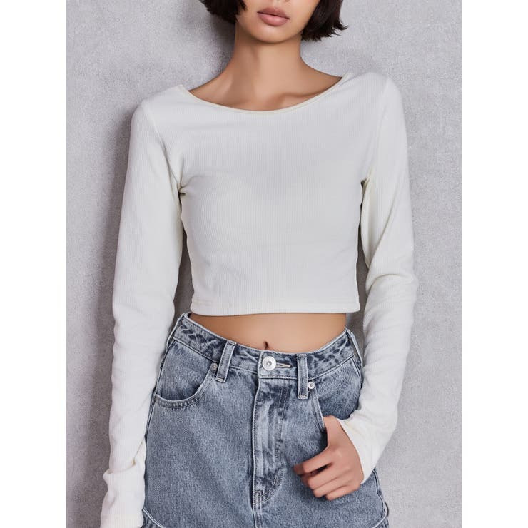 2WAYレースアップラメテレコトップス | GYDA | 詳細画像1 