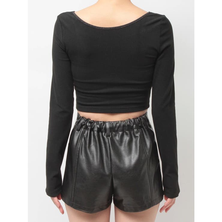 2WAYレースアップラメテレコトップス | GYDA | 詳細画像16 