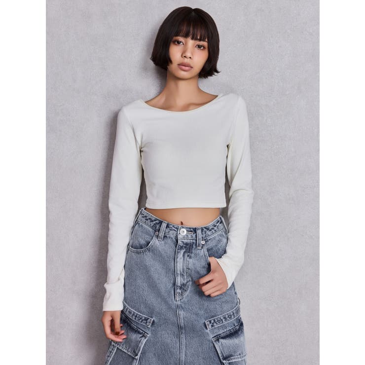 2WAYレースアップラメテレコトップス | GYDA | 詳細画像2 