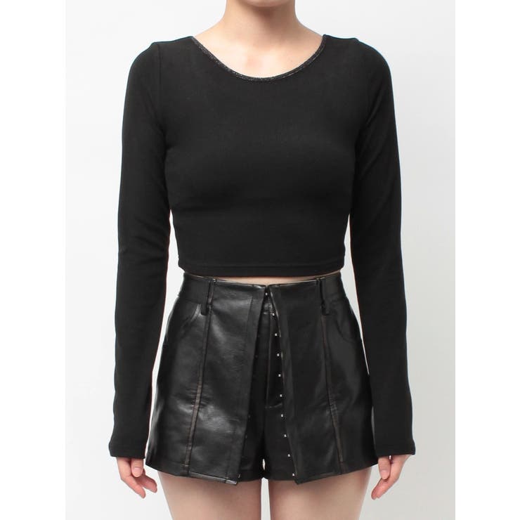 2WAYレースアップラメテレコトップス | GYDA | 詳細画像21 