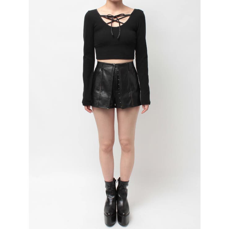 2WAYレースアップラメテレコトップス | GYDA | 詳細画像22 