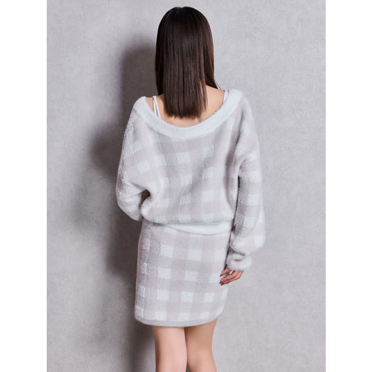 CHECK shaggyニットカーディガン | GYDA | 詳細画像11 