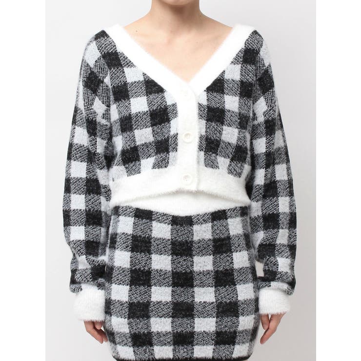 CHECK shaggyニットカーディガン | GYDA | 詳細画像14 