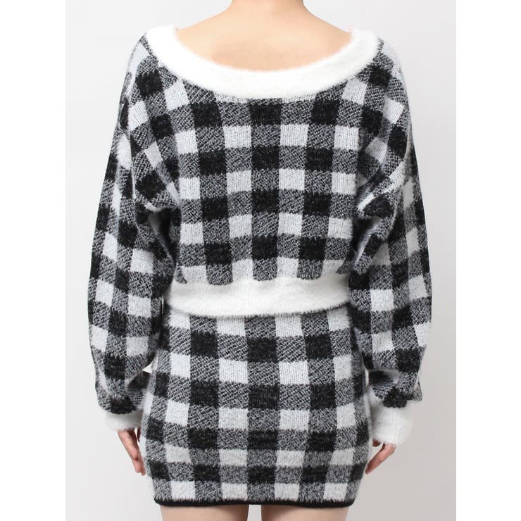 CHECK shaggyニットカーディガン | GYDA | 詳細画像16 