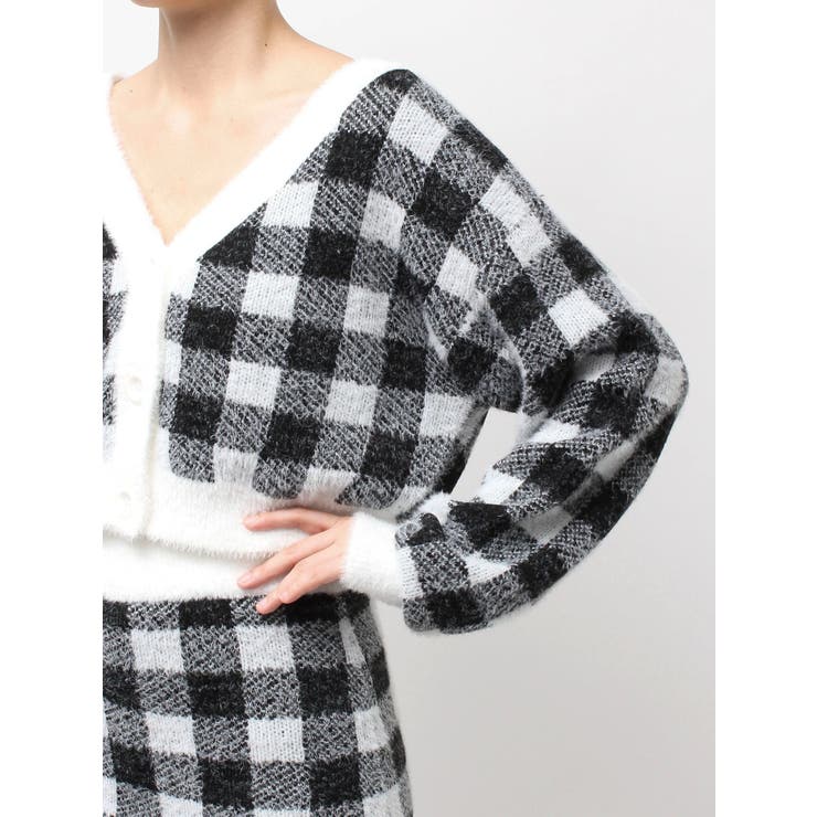 CHECK shaggyニットカーディガン | GYDA | 詳細画像18 