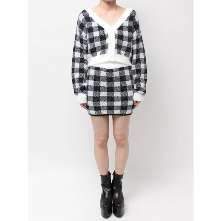 CHECK shaggyニットカーディガン | GYDA | 詳細画像21 