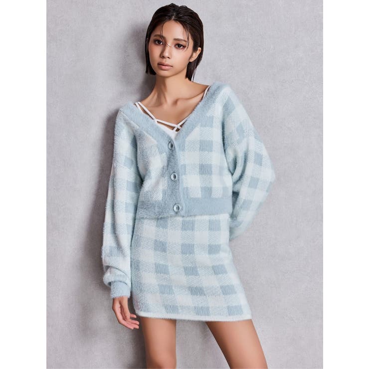 CHECK shaggyニットカーディガン | GYDA | 詳細画像6 