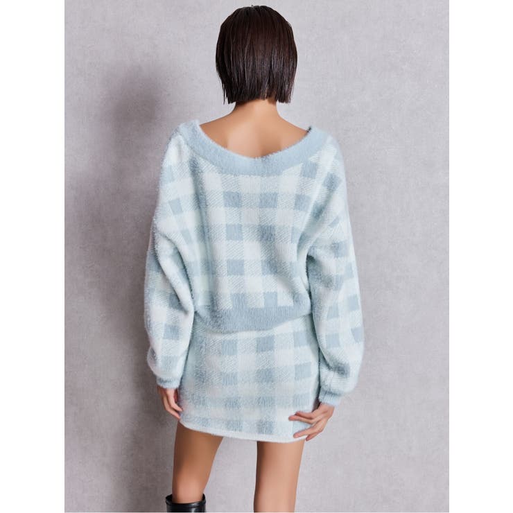 CHECK shaggyニットカーディガン | GYDA | 詳細画像7 