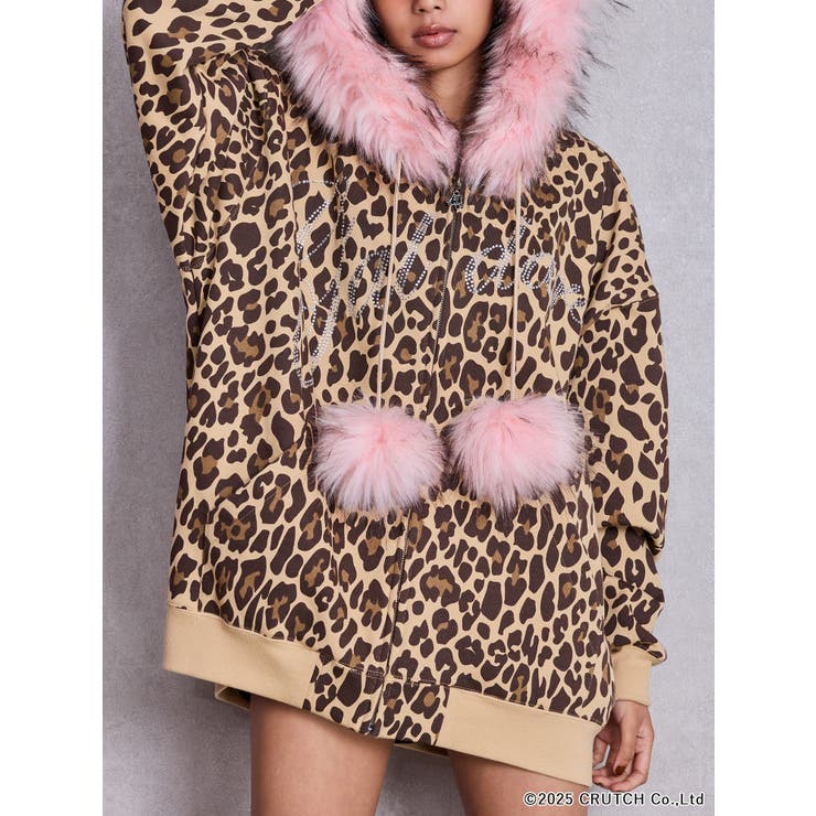 ミックス | GYDA×GALFY bijou logo leopard BIG パーカー | GYDA