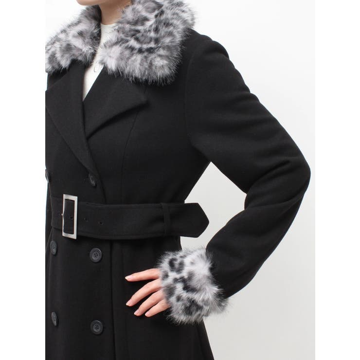 ベルト付タイトエコファーロングコート | GYDA | 詳細画像12 