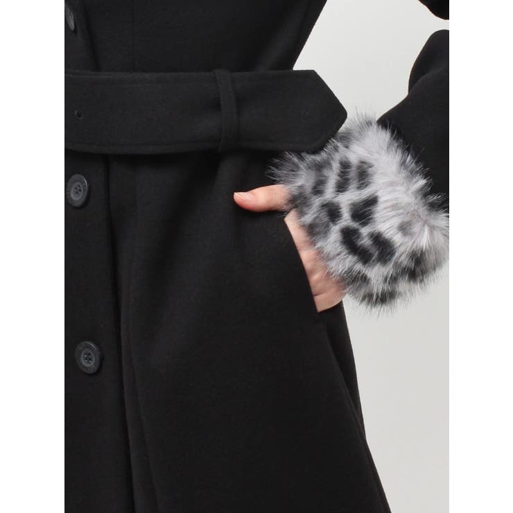 ベルト付タイトエコファーロングコート | GYDA | 詳細画像13 