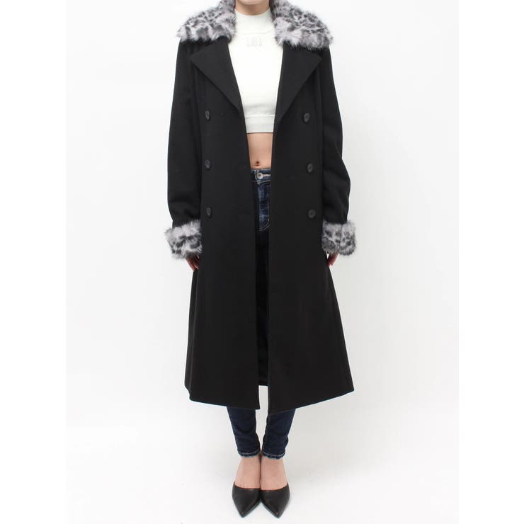 ベルト付タイトエコファーロングコート | GYDA | 詳細画像18 