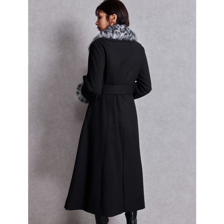 ベルト付タイトエコファーロングコート | GYDA | 詳細画像3 