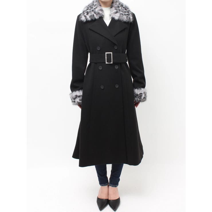 ベルト付タイトエコファーロングコート | GYDA | 詳細画像8 