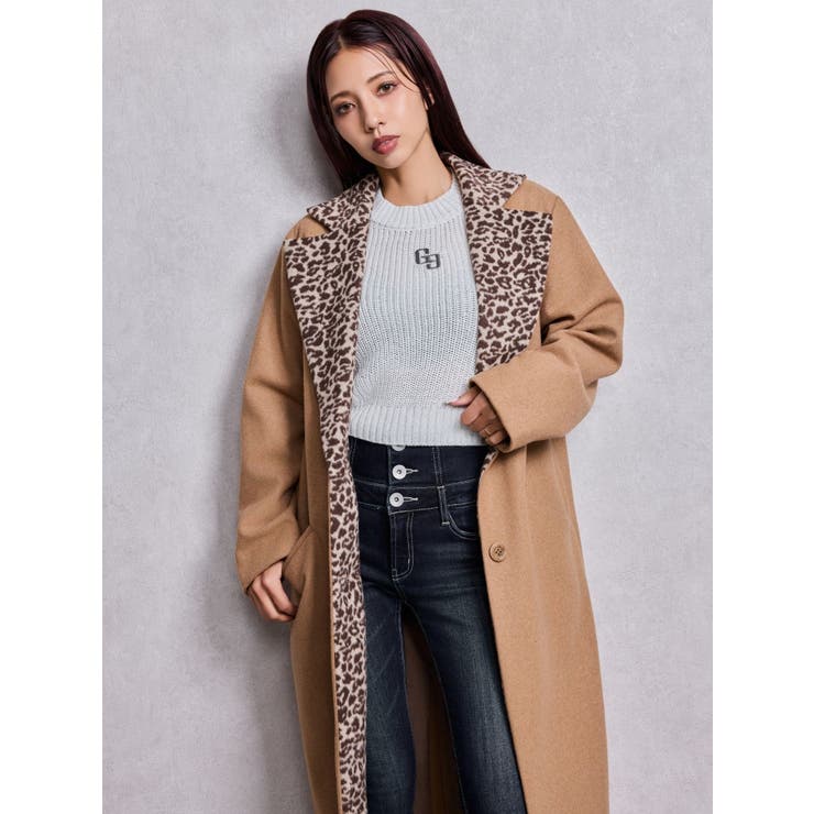 leopard slim longコート | GYDA | 詳細画像8 