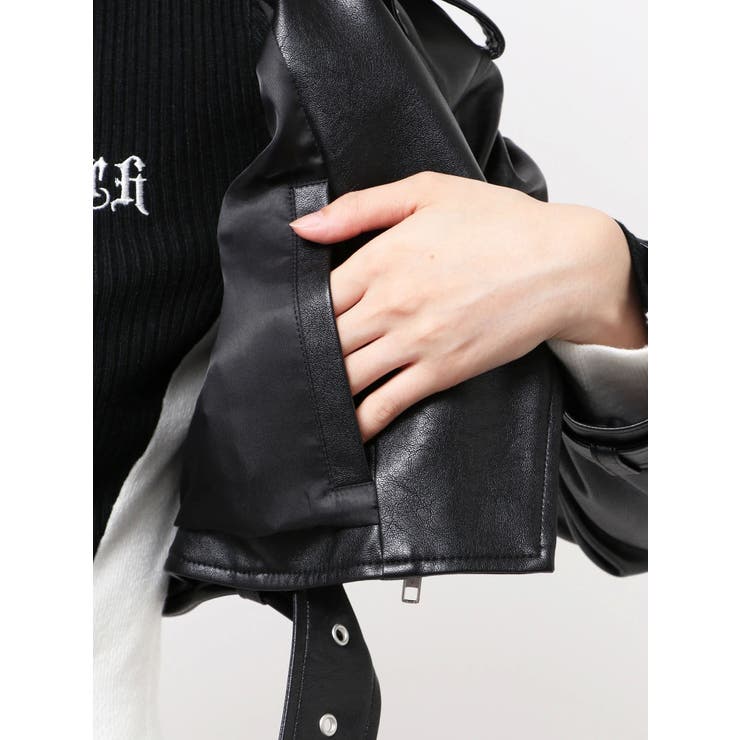 Fake leather shortジャケット | GYDA | 詳細画像16 