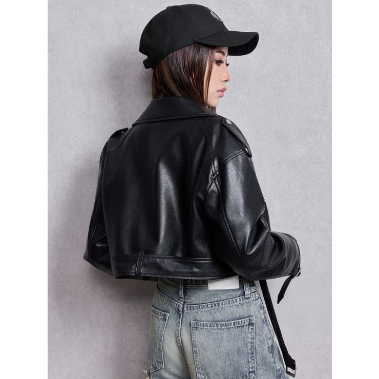 Fake leather shortジャケット | GYDA | 詳細画像3 