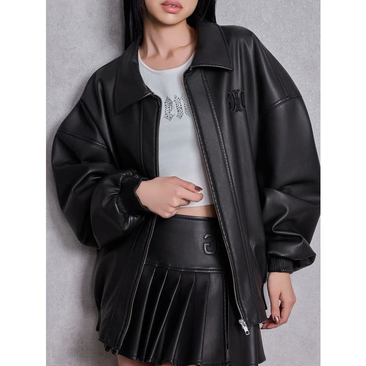 Symmetry GYDA EmbossフェイクレザーBIGブルゾン | GYDA | 詳細画像1 