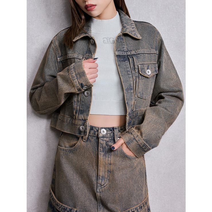 インディゴ | STUPID RICH bijouデニムショートGジャン | GYDA