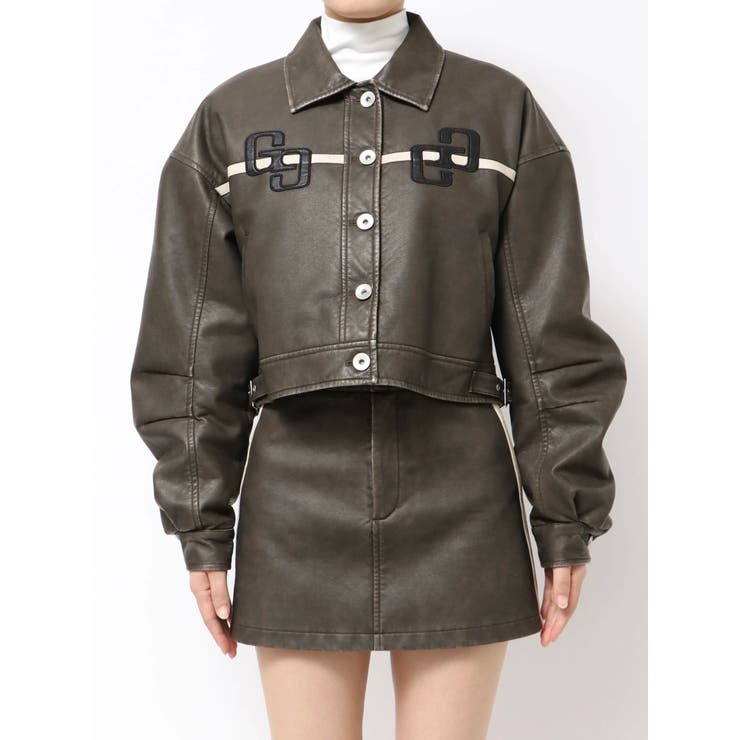 GGラインFake Leatherブルゾン | GYDA | 詳細画像11 
