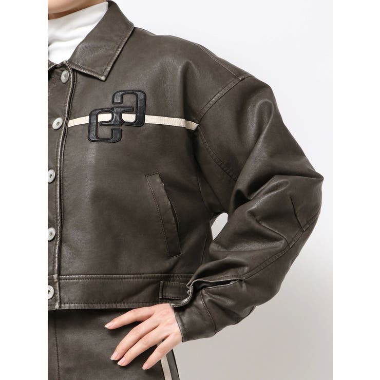 GGラインFake Leatherブルゾン | GYDA | 詳細画像15 