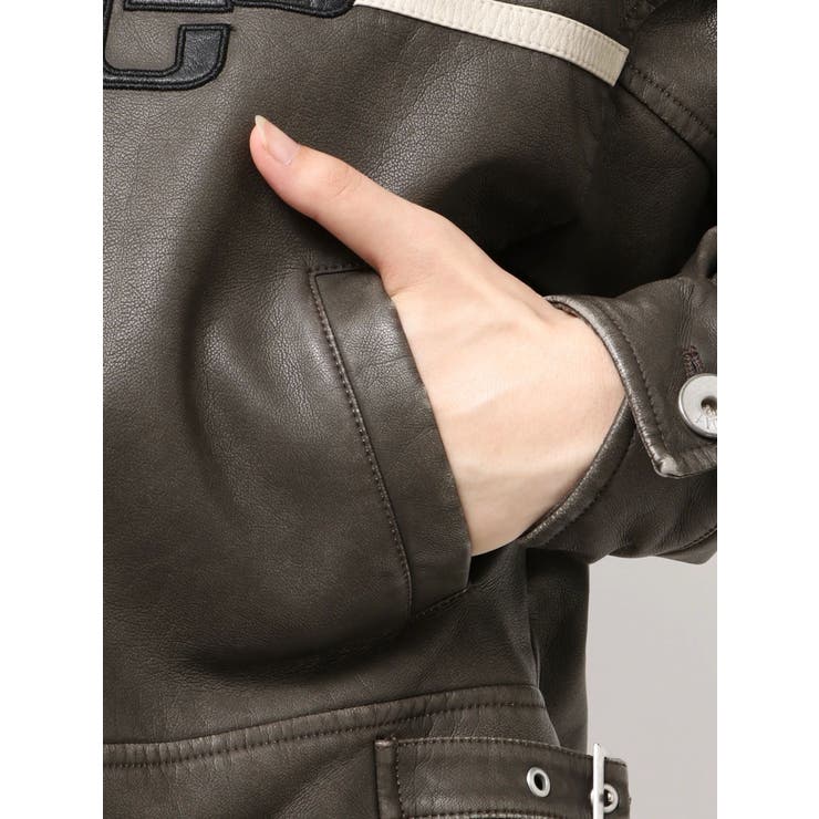 GGラインFake Leatherブルゾン | GYDA | 詳細画像16 