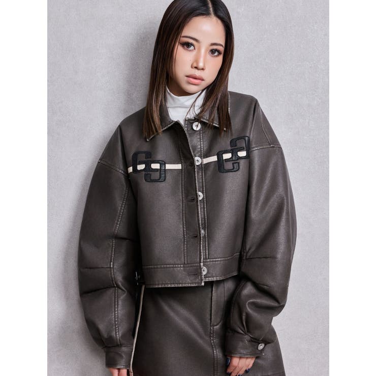 GGラインFake Leatherブルゾン | GYDA | 詳細画像2 