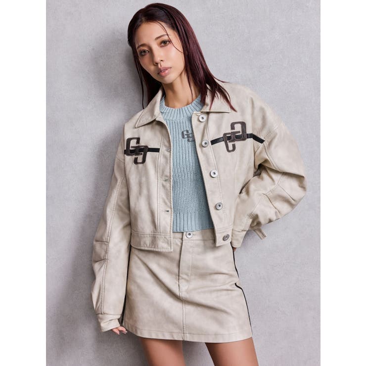 GGラインFake Leatherブルゾン | GYDA | 詳細画像7 