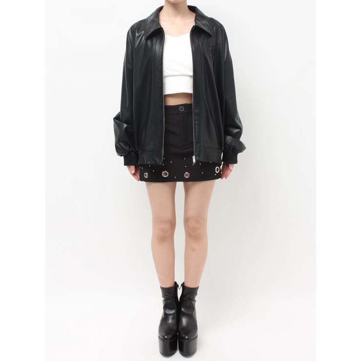 bijou Symmetry GYDAフェイクレザーBIGブルゾン | GYDA | 詳細画像32 