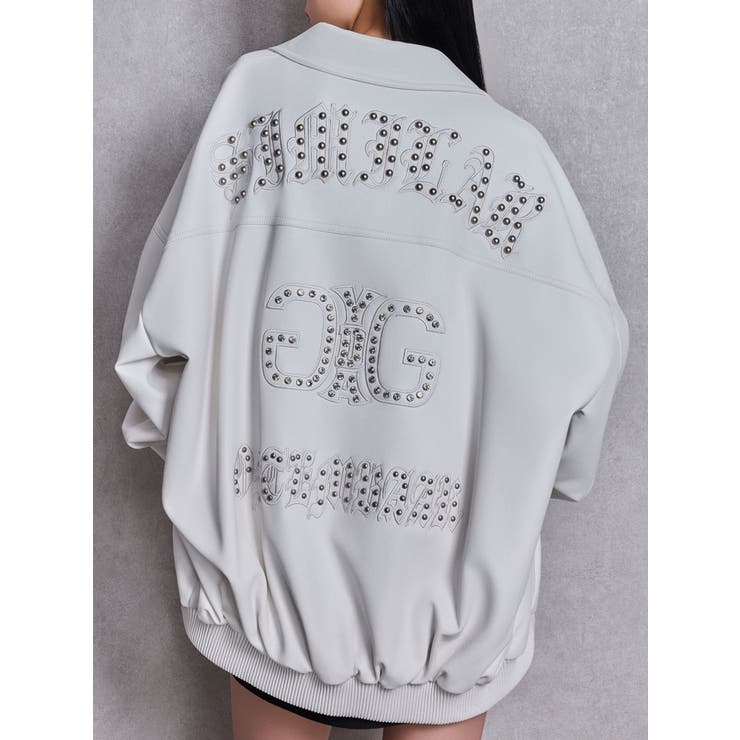 オフホワイト | bijou Symmetry GYDAフェイクレザーBIGブルゾン | GYDA