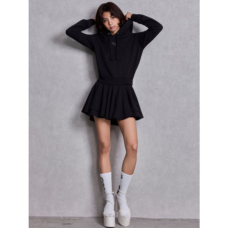 GGプレートドッキングフレアスウェットワンピース | GYDA | 詳細画像9 